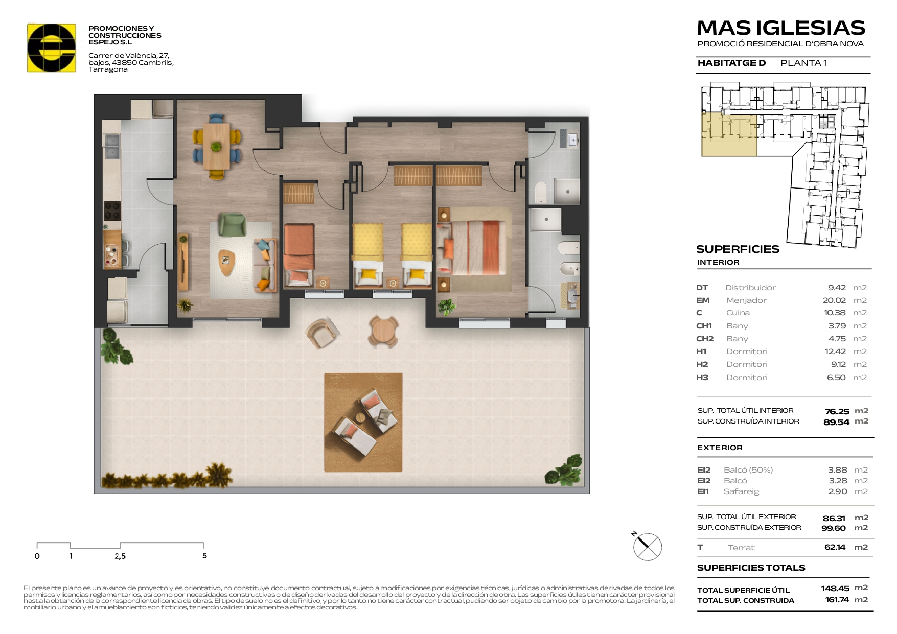 Vivienda D TERRAZA + PK 1 + TRAST 14